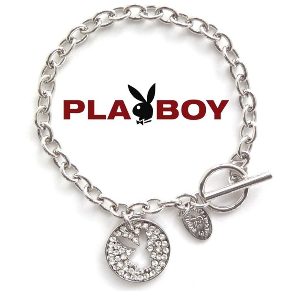 Playboy Bracelet Bunny Charm Swarovski Crystals y2k Toggle Clasp NWT RARE HTF xo